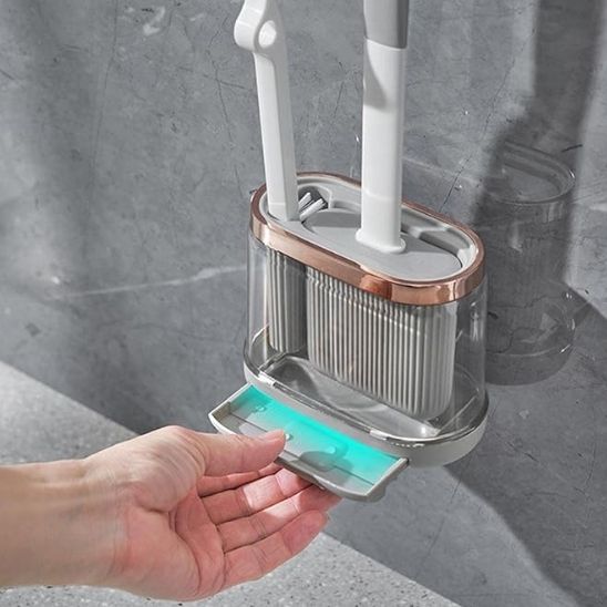 brosse wc ™ | Brosse de toilette multifonction en silicone avec manche long - Service bati propre