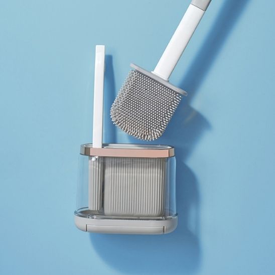 brosse wc ™ | Brosse de toilette multifonction en silicone avec manche long - Service bati propre
