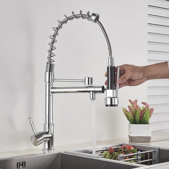 robinet cuisine ™ | Robinet cuisine extractible en laiton chromé - Service bati propre